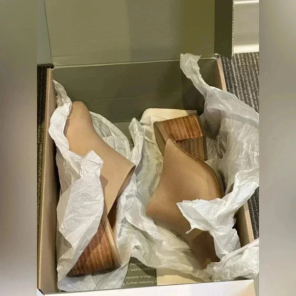 NEW | Nisolo Almond All-Day Waterproof Block Heeled Leather Mule Women’s 8.5 - Picture 8 of 16